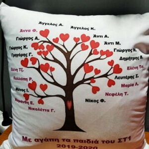 Αναμνηστικό τάξης, μαξιλάρι με ονόματα.