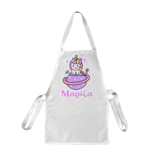 Λευκή παιδική ποδιά κατάλληλη για χειροτεχνείες.